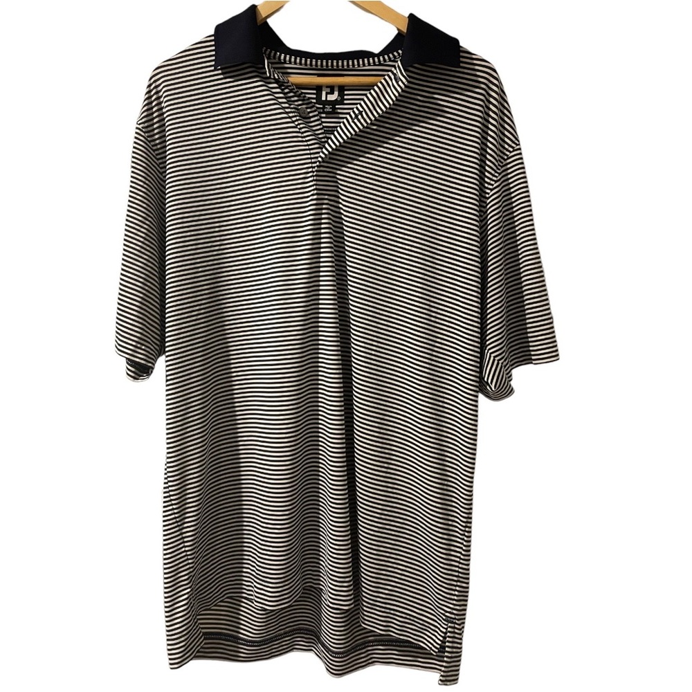 FootJoy polo white and navy stripes